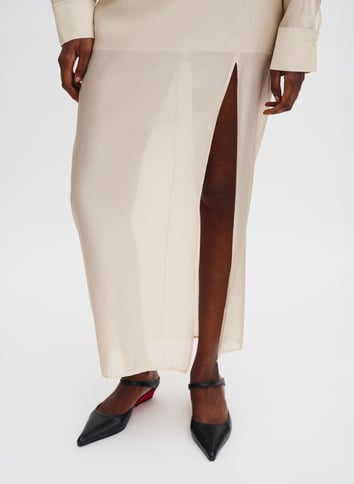 Sheer slit long skirt FILIPPA K Beige